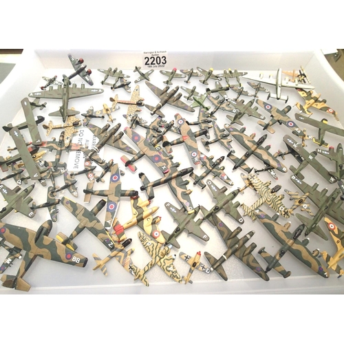 2203 - Approximately eighty metal Wargaming air craft, finished to an excellent standard, various air force... 