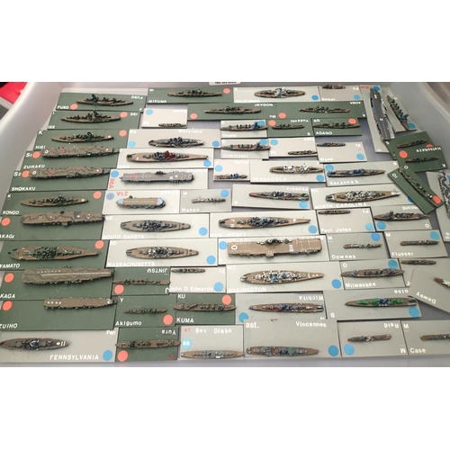 2222 - Seventy assorted Wargaming metal ships, various types, all finished to an excellent standard, Bunker... 