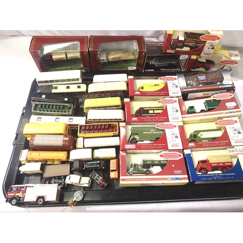 2237 - OO scale vehicles, from trackside, EFE, OOC etc, cars, trucks, buses, fire engine with flashing ligh... 