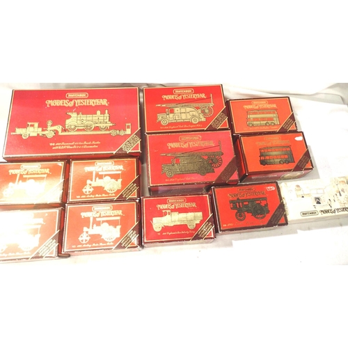 2241 - Twelve matchbox Yesteryears comprising of Scammell and train load, Leyland lorry, two Leyland fire, ... 