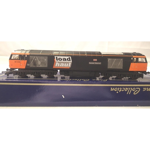 2266 - Lima class 60, Swinden Dalesman 60059, load haul black/orange. In fair condition, body loose, missin... 