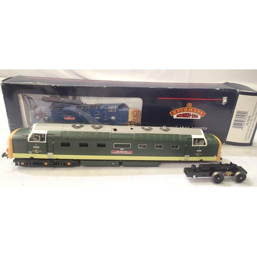 2286 - Bachmann 32-525A Deltic, 55002 Kings Own Yorkshire Light Infantry, green, missing bogie, buffers, gl... 