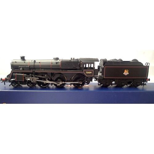 2291 - Bachmann 32-509, class 5 MT, 73109 black, Early Crest. In excellent condition, box has wear. P&P Gro... 