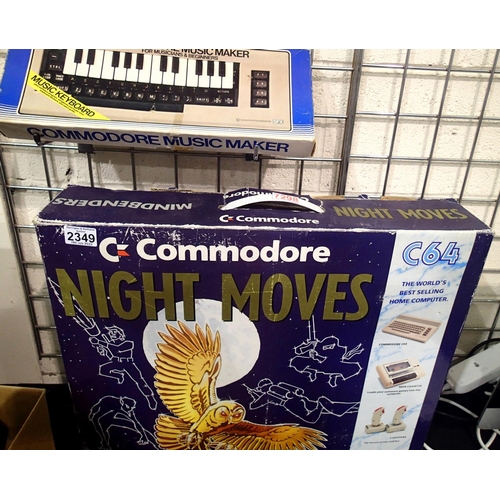 2349 - Commodore 64 1990 Night movies/ mind benders video gaming personal computer, with outer and inner bo... 