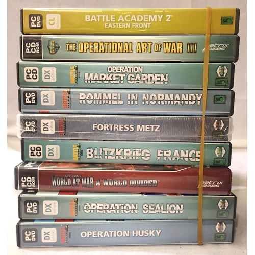 2371 - Battle Academy: six mixed PC strategy games, with three further games. P&P Group 2 (£18+VAT for the ... 