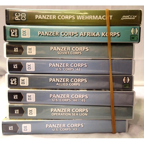 2373 - Panzer Corps: Eight mixed PC strategy games. P&P Group 2 (£18+VAT for the first lot and £3+VAT for s... 