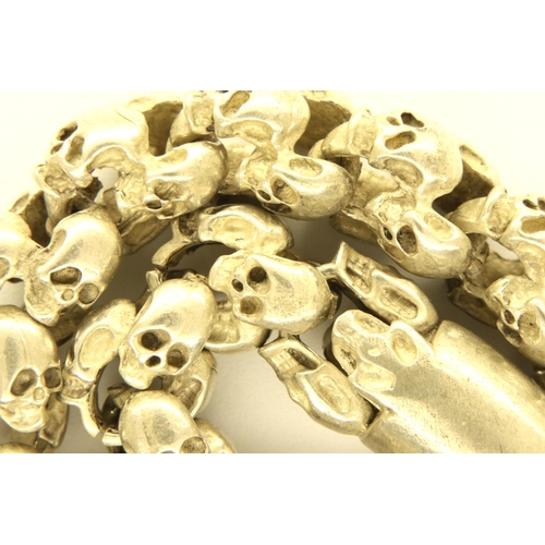 11 - White metal skull bracelet, L: 20 cm. P&P Group 1 (£14+VAT for the first lot and £1+VAT for subseque... 