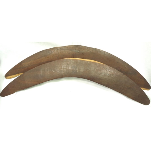 110 - Two carved Australian boomerangs. P&P Group 2 (£18+VAT for the first lot and £3+VAT for subsequent l... 