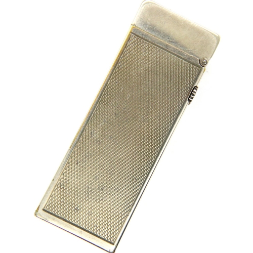 111 - Dunhill white metal gas lighter. P&P Group 1 (£14+VAT for the first lot and £1+VAT for subsequent lo... 