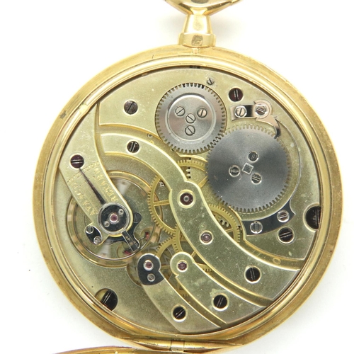 130 - Unmarked gold  pocket watch, case marked 80650 named Tiffany to face.  P&P Group 1 (£14+VAT for the ... 