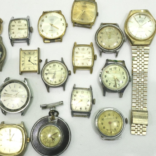 142 - Twenty mixed gents mechanical wristwatch heads, mainly not working. P&P Group 1 (£14+VAT for the fir... 