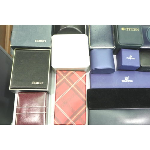 143 - Mixed jewellery and wristwatch boxes including Seiko. P&P Group 2 (£18+VAT for the first lot and £3+... 