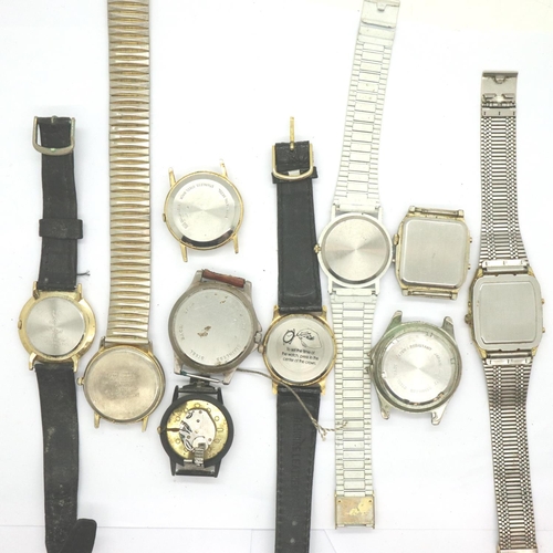 144 - Ten mixed gents quartz wristwatches, not working at lotting. P&P Group 1 (£14+VAT for the first lot ... 