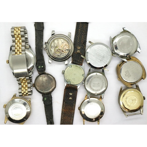 149 - Ten mixed gents mechanical wristwatches, mostly not working at lotting. P&P Group 1 (£14+VAT for the... 