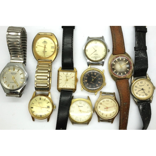 150 - Ten mixed gents mechanical wristwatches, not working at lotting. P&P Group 1 (£14+VAT for the first ... 