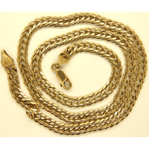 28 - 9ct gold flat link necklace, 18 inch chain, 16g. P&P Group 1 (£14+VAT for the first lot and £1+VAT f... 