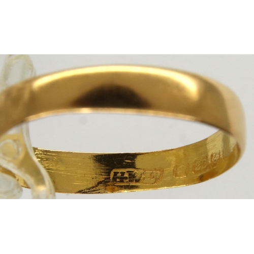 3 - 22ct gold wedding band, size T, 2.0g. P&P Group 1 (£14+VAT for the first lot and £1+VAT for subseque... 