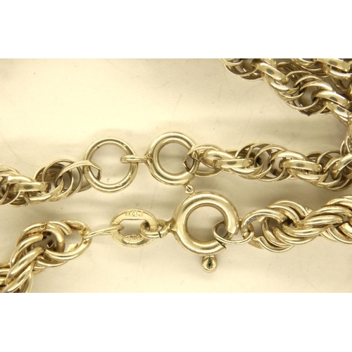 57 - 925 silver rope necklace and bracelet, combined 21g. P&P Group 1 (£14+VAT for the first lot and £1+V... 