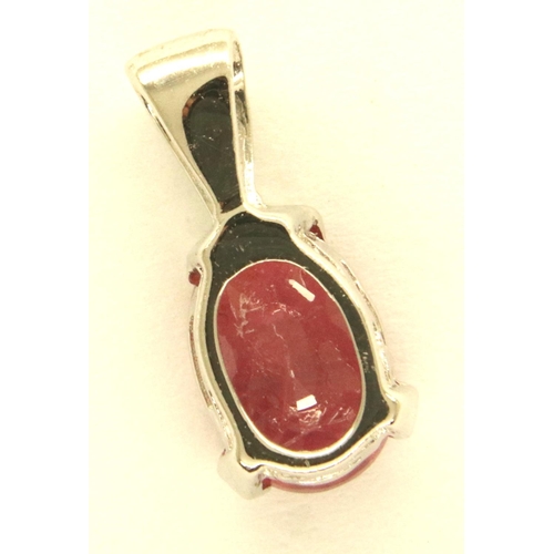 6 - 9ct white gold ruby pendant, ruby 0.99ct, 0.8g. P&P Group 1 (£14+VAT for the first lot and £1+VAT fo... 