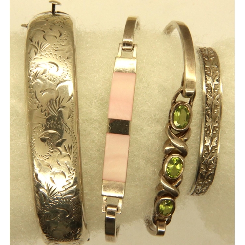 72 - Four silver and white metal bracelets. P&P Group 1 (£14+VAT for the first lot and £1+VAT for subsequ... 