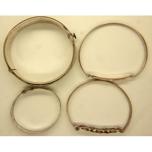 72 - Four silver and white metal bracelets. P&P Group 1 (£14+VAT for the first lot and £1+VAT for subsequ... 