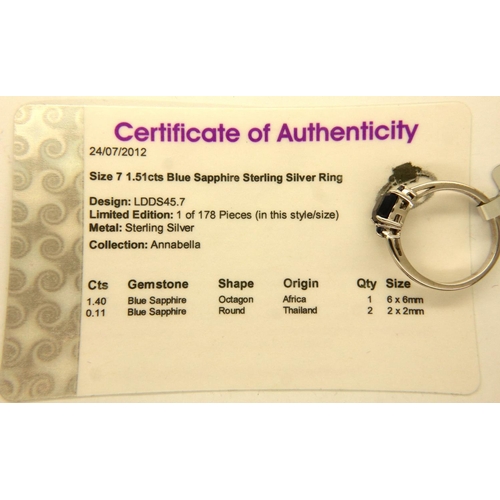 75 - Five stone set silver rings with certificates. P&P Group 1 (£14+VAT for the first lot and £1+VAT for... 