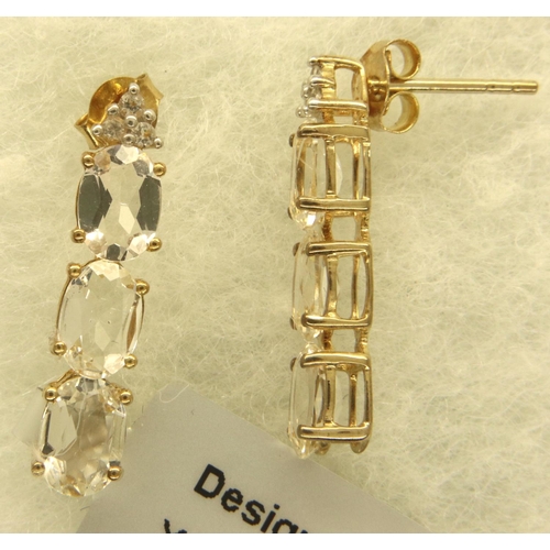 83 - Four mixed stone set pairs of earrings, with certificates. P&P Group 1 (£14+VAT for the first lot an... 