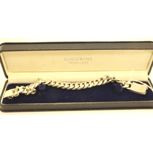 84 - Gents 925 silver heavy wrist chain, boxed, 96g. P&P Group 1 (£14+VAT for the first lot and £1+VAT fo... 