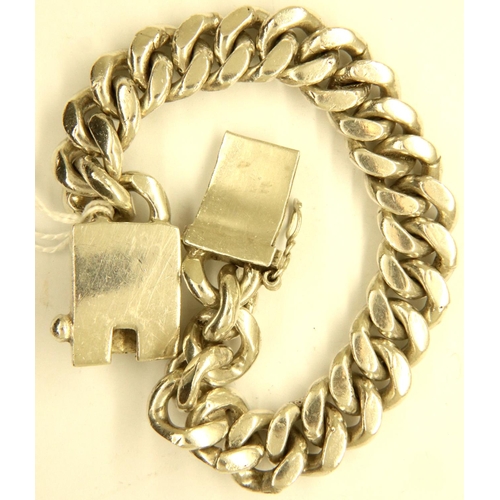 84 - Gents 925 silver heavy wrist chain, boxed, 96g. P&P Group 1 (£14+VAT for the first lot and £1+VAT fo... 