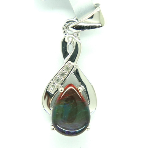 95 - Four 925 silver stone set pendants, with certificates. P&P Group 1 (£14+VAT for the first lot and £1... 