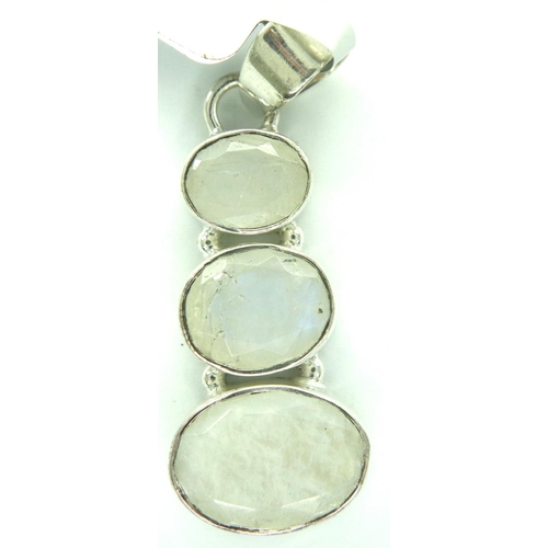 95 - Four 925 silver stone set pendants, with certificates. P&P Group 1 (£14+VAT for the first lot and £1... 