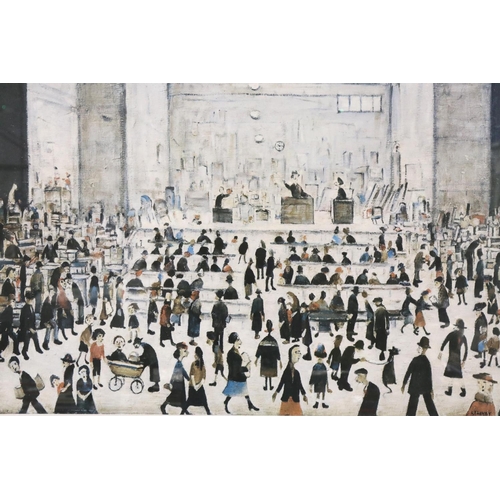 3001 - Lawrence Stephen Lowry (1887-1976): limited edition colour print, The Auction, numbered in pencil 13... 