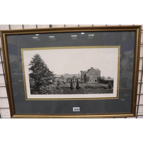 3029 - William Geldart (b. 1936): limited edition print, Tudor Manor, numbered 2/600 and signed in pencil, ... 