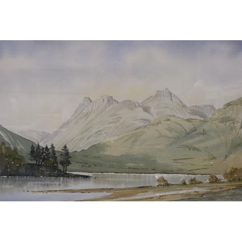 3033 - I Morris (20th century): watercolour, Lakeland Views, 29 x 44 cm. Not available for in-house P&P, co... 