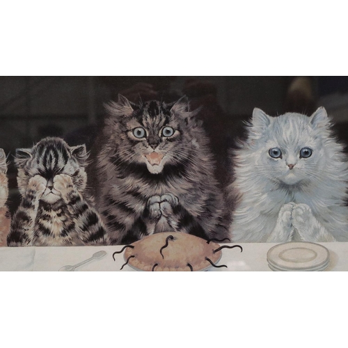 3043 - Louis Wain (1860-1939): print, What We Are About To Receive, 19 x 51 cm. Not available for in-house ... 