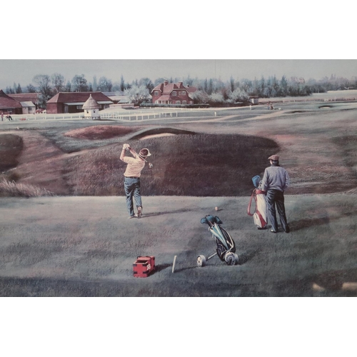 3045 - Terence Macklin (20th century): limited edition colour lithograph, 18th Tee, Royal St Georges Sandwi... 