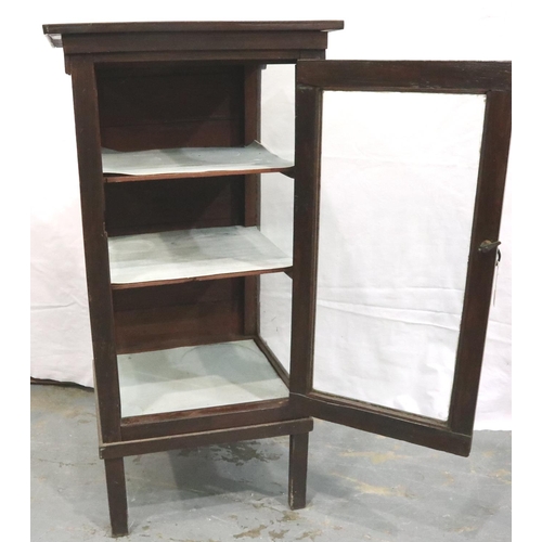 3054 - An early 20th century oak glazed shop display cabinet with two interior shelves. Not available for i... 