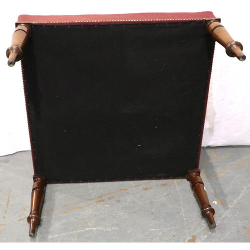 3063 - A large 19th century walnut framed footstool with Berlin style woolwork upholstery, 75 x 75 x 46 cm ... 