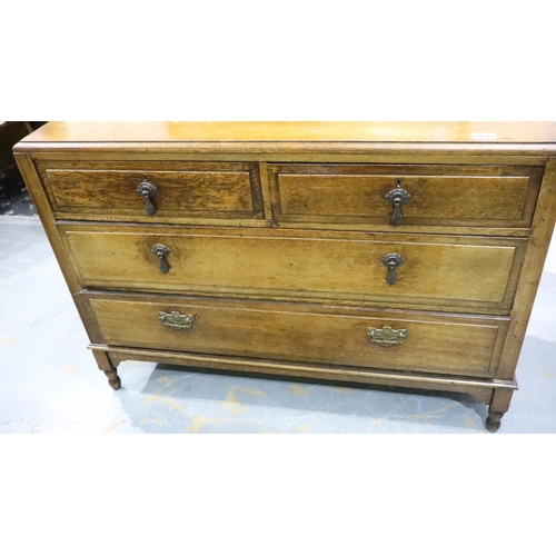 3091 - A Victorian oak dressing chest, of four drawers with swing mirror above. Not available for in-house ... 