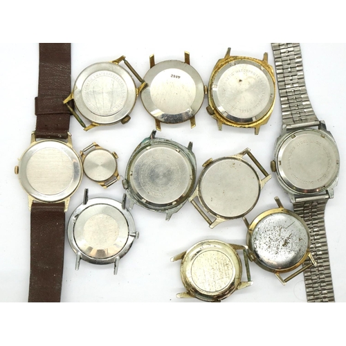 154 - Ten mixed mechanical wristwatches, working at lotting. P&P Group 1 (£14+VAT for the first lot and £1... 