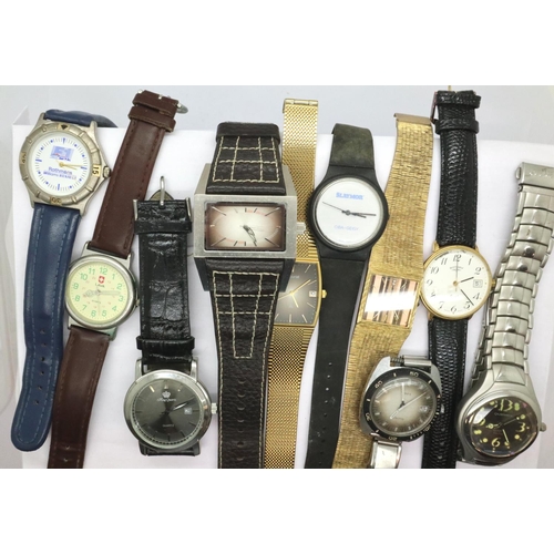 157 - Ten mixed gents quartz wristwatches, not working at lotting. P&P Group 1 (£14+VAT for the first lot ... 