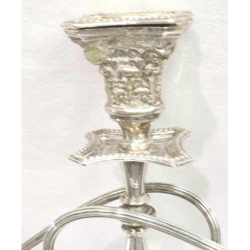 192 - Hallmarked silver three sconce candelabra, H: 40 cm. P&P Group 2 (£18+VAT for the first lot and £3+V... 