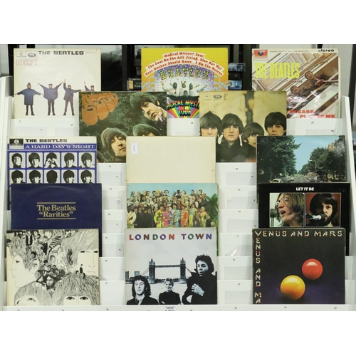 400 - Fourteen Beatles and Paul McCartney LP records including Help, Rubber Soul etc. Various pressings. P... 