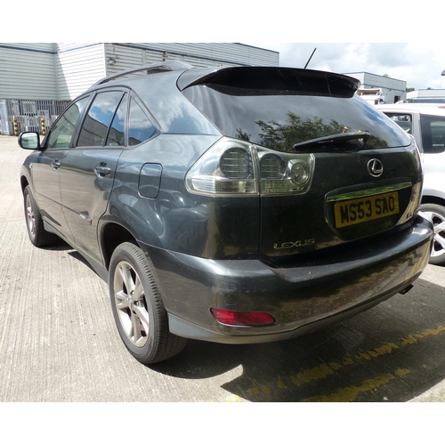 1E - Lexus RX estate, 2007 plate MS53 SAO, automatic, grey, 180,000 miles, 3.3L hybrid. 10%+VAT BUYERS PR... 