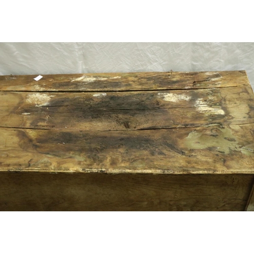 3101 - An 18th century distressed oak chest, for restoration, 143 x 60 x 72 cm H. Not available for in-hous... 