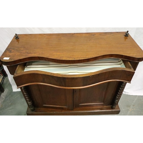 3112 - An early 19th century mahogany chiffonier, having single drawer above two cupboard doors, 105 x 41 x... 