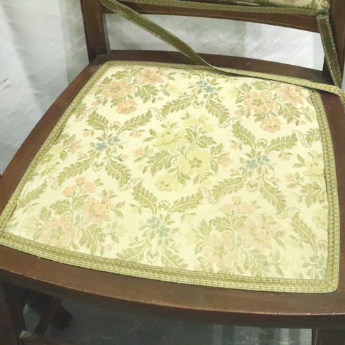 3121 - A pair of Edwardian inlaid walnut bedroom chairs. Not available for in-house P&P, contact Paul O'Hea... 