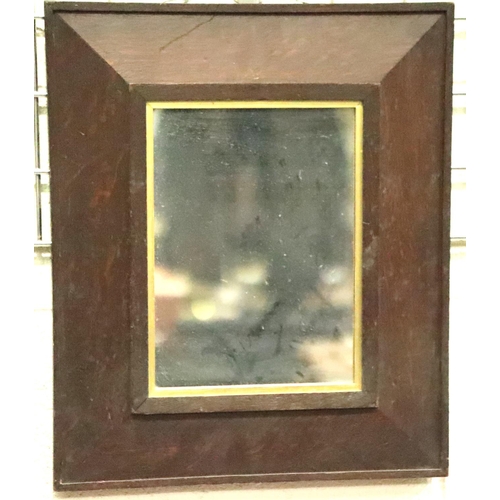 3142 - An early 19th century oak framed wall mirror, overall, 49 x 41 cm. Not available for in-house P&P, c... 