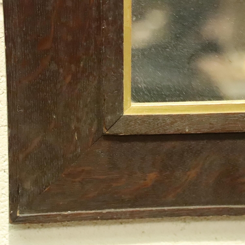 3142 - An early 19th century oak framed wall mirror, overall, 49 x 41 cm. Not available for in-house P&P, c... 