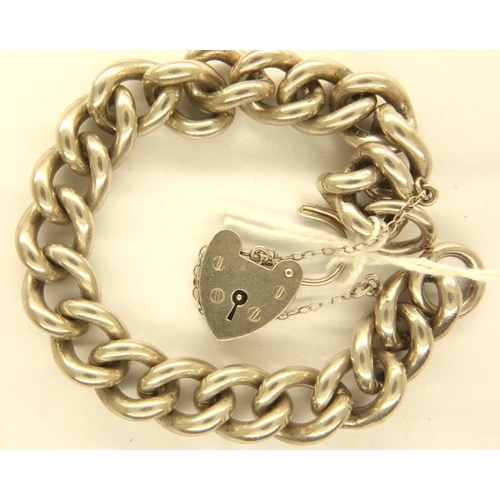 58 - Gents hallmarked silver wrist chain, L: 20 cm, 55g. P&P Group 1 (£14+VAT for the first lot and £1+VA... 